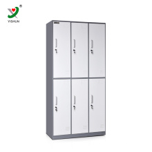 Steel Metal 6 Doors Tiers Steel storage Staff locker cabinet for office pablic